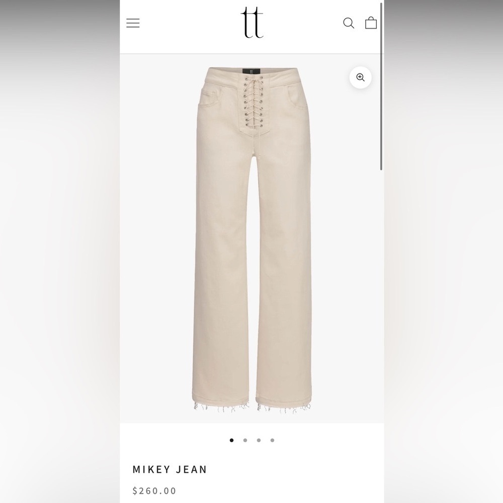 NTK Mickey Jean- Cream Straight Leg Jeans- BNWT